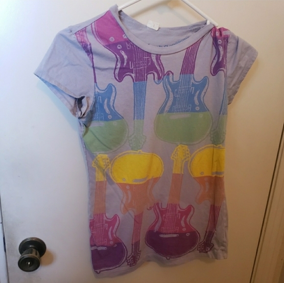 Next Era Tops - Rainbow Guitar Graphic Fitted Tee